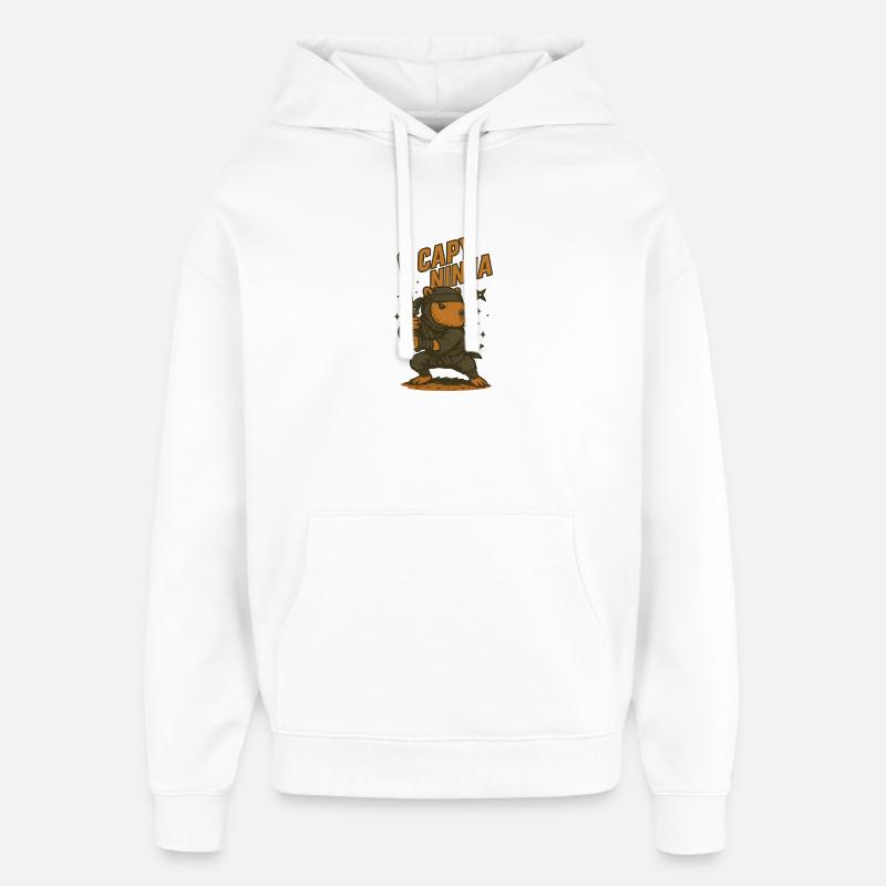 Shadow Capy – Chemise ⚔️ Ninja Capybara - Sweat à capuche unisexe Stanley/Stella Oversized - blanc