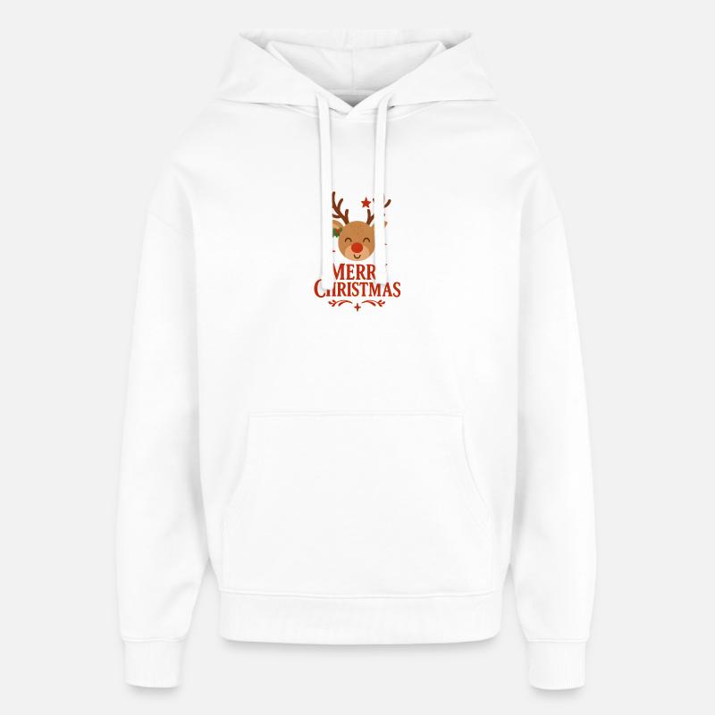 Cerf Rudolph Joyeux Noël doux - Sweat à capuche unisexe Stanley/Stella Oversized - blanc