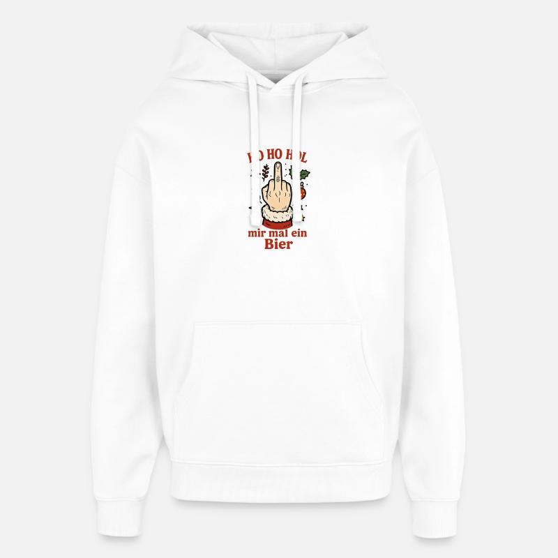Noël Ho Ho Offrez-moi une bière - Sweat à capuche unisexe Stanley/Stella Oversized - blanc