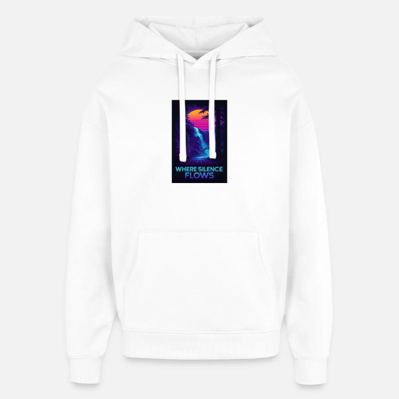 Where Silence Flows Neon Gorge - Oversized Unisex Hoodie von Stanley/Stella - Weiß