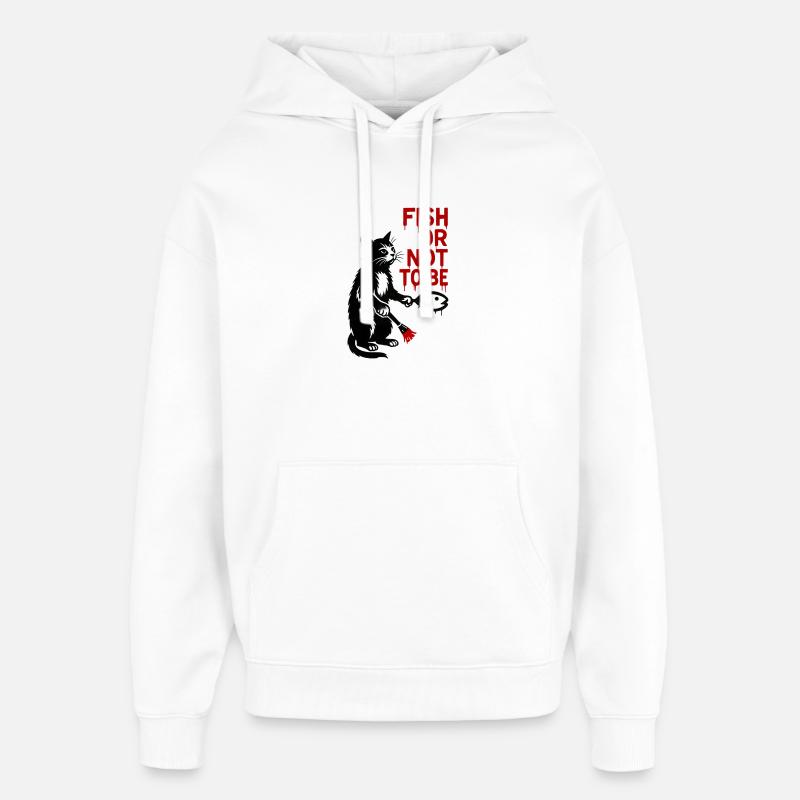 Poisson ou pas être chat - Sweat à capuche unisexe Stanley/Stella Oversized - blanc