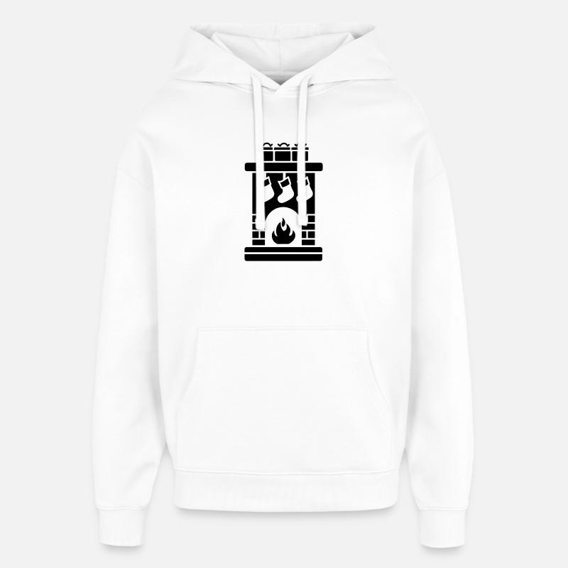 Chaussette de Noël avec cheminée - Sweat à capuche unisexe Stanley/Stella Oversized - blanc