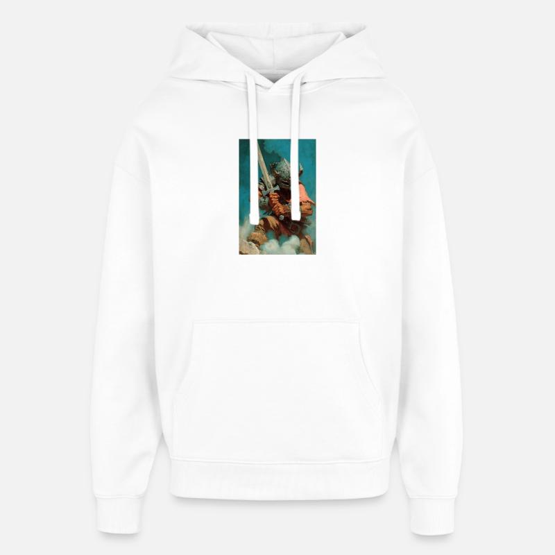 Chevalier cuirassé Avant-garde - Sweat à capuche unisexe Stanley/Stella Oversized - blanc