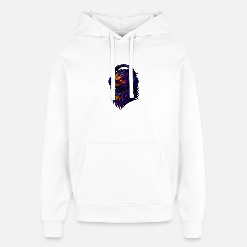 Aigle néon avec casque - Sweat à capuche unisexe Stanley/Stella Oversized - blanc