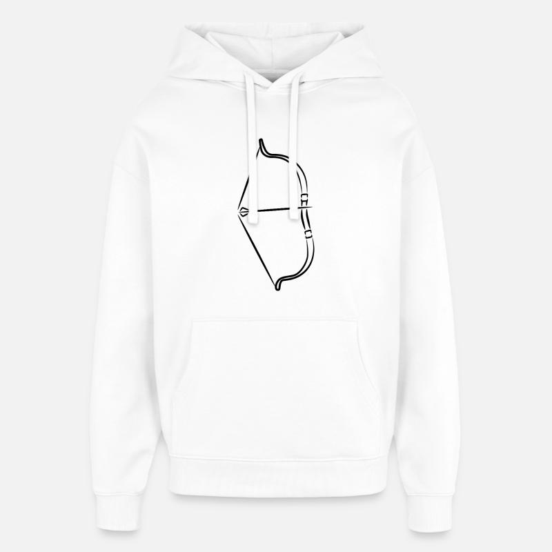 Croquis d’arc et de flèches - Sweat à capuche unisexe Stanley/Stella Oversized - blanc