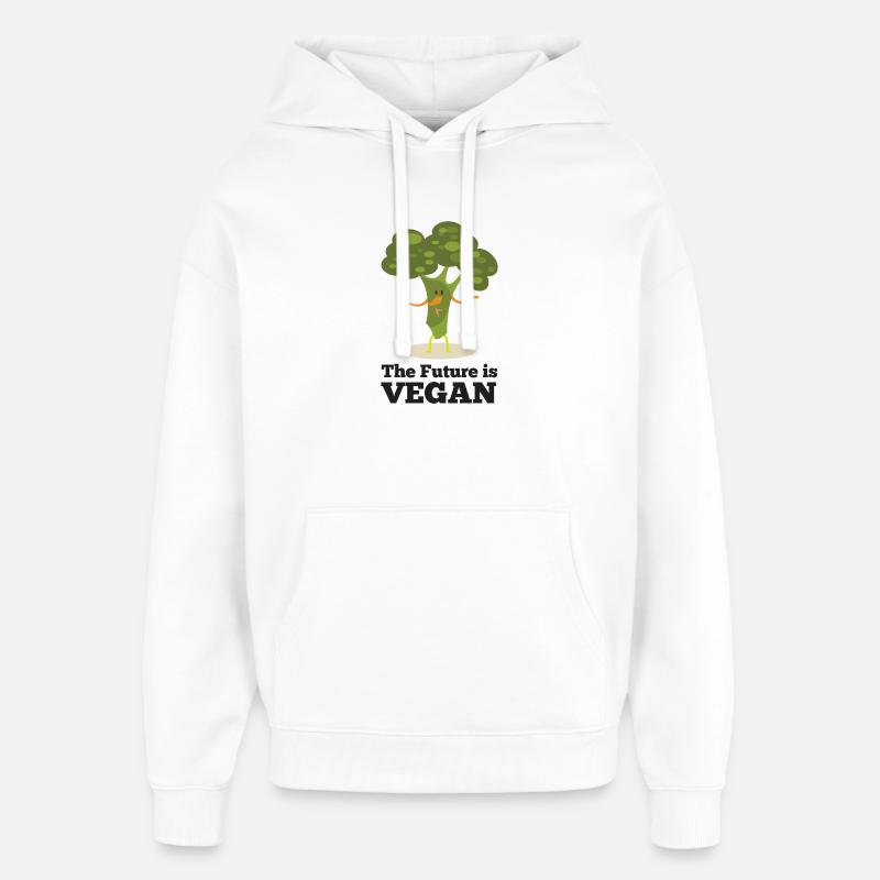 L’avenir est végane - Sweat à capuche unisexe Stanley/Stella Oversized - blanc