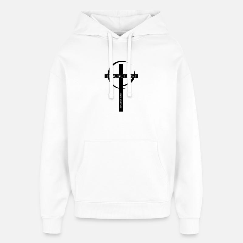 Logo de lettres capitales Jésus-Christ - Sweat à capuche unisexe Stanley/Stella Oversized - blanc