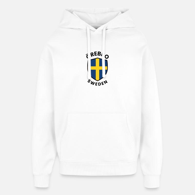 Drapeau du Bouclier d’Örebro Suède - Sweat à capuche unisexe Stanley/Stella Oversized - blanc
