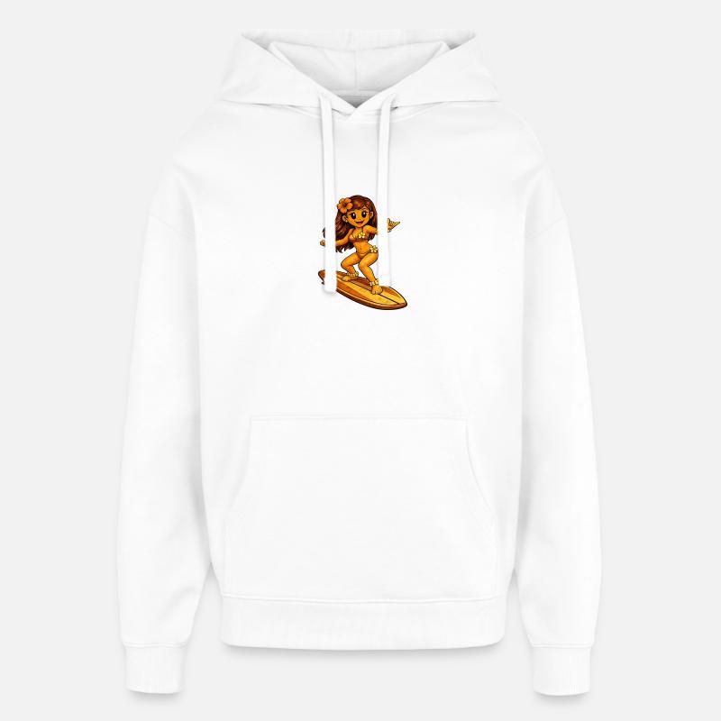 Surfer style hawaïen - Sweat à capuche unisexe Stanley/Stella Oversized - blanc