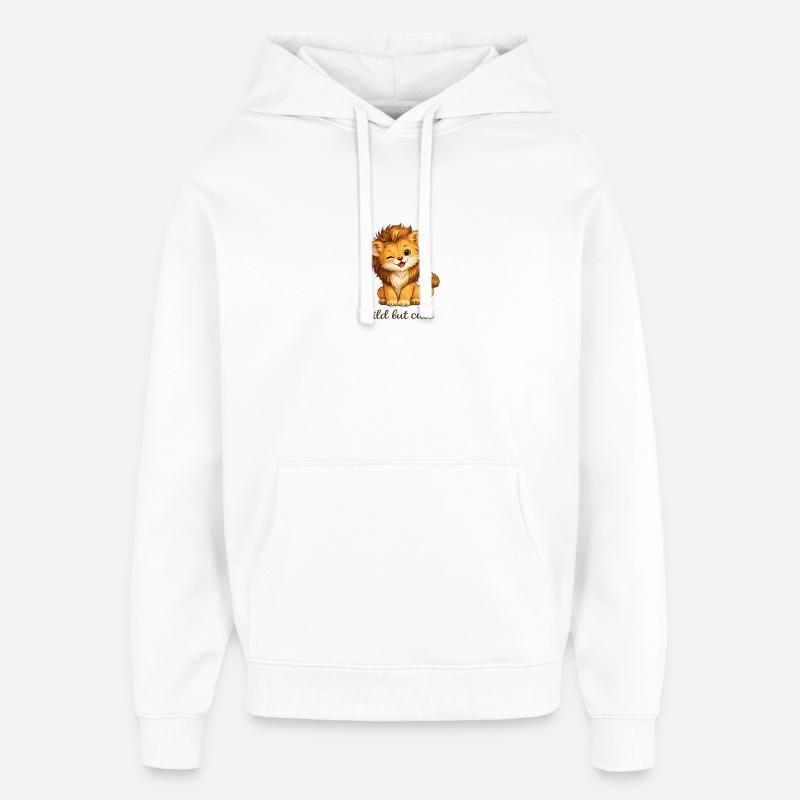 L’enfant lion sauvage et mignon - Sweat à capuche unisexe Stanley/Stella Oversized - blanc