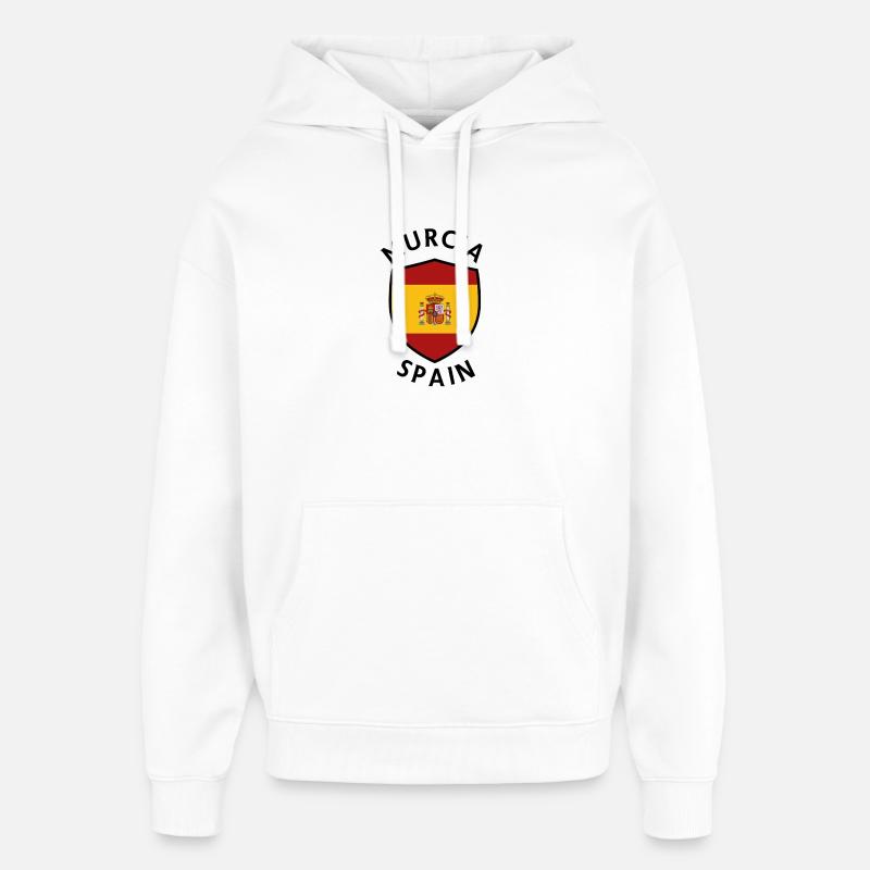 Bouclier de Murcie sous drapeau espagnol - Sweat à capuche unisexe Stanley/Stella Oversized - blanc