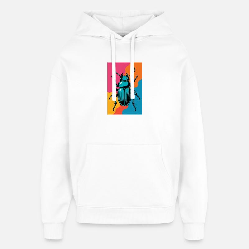 Insect Pop Art Rétro - Sweat à capuche unisexe Stanley/Stella Oversized - blanc