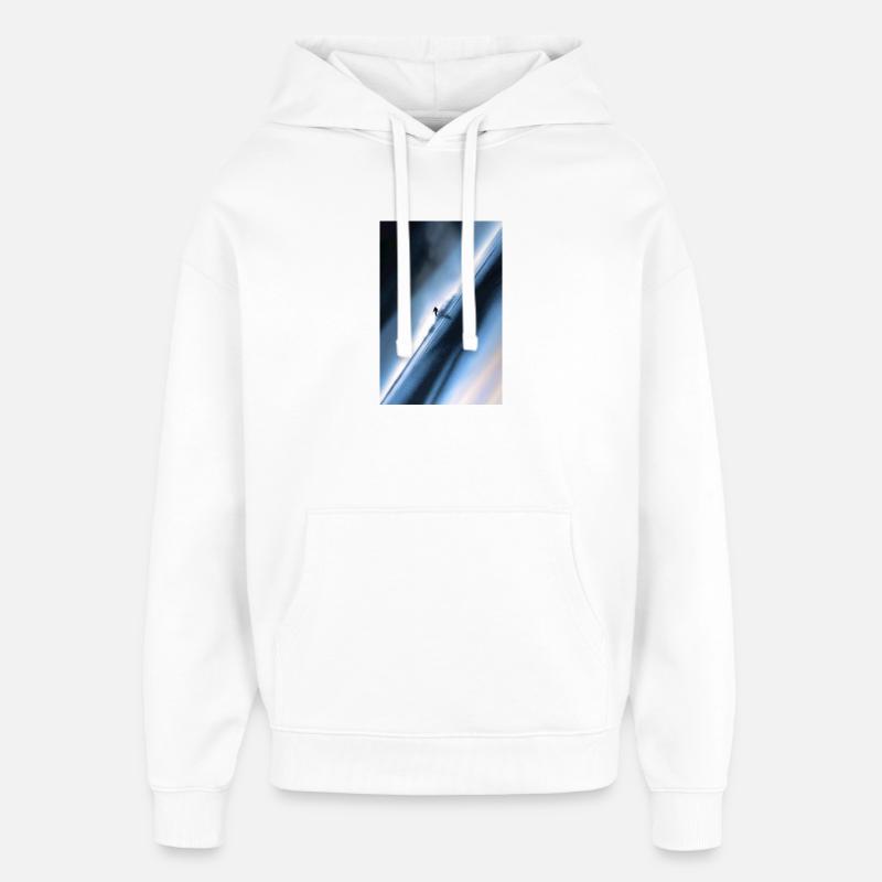 Blauer Diagonal-Schneereiter - Oversized Unisex Hoodie von Stanley/Stella - Weiß