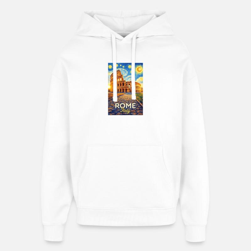 Rome, Italie. - Sweat à capuche unisexe Stanley/Stella Oversized - blanc
