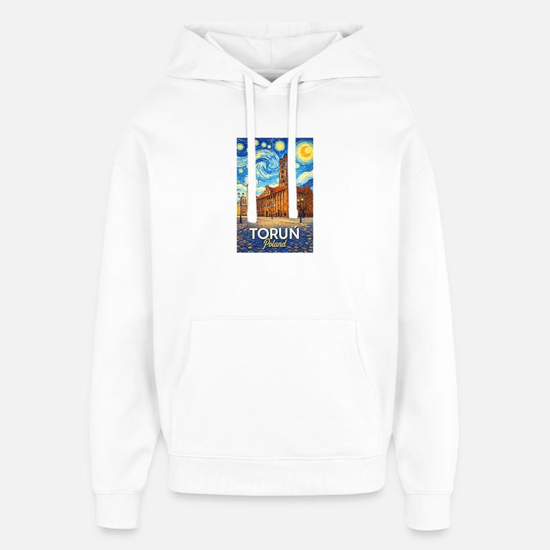 Toruń, Polonia - Stanley/Stella Oversized Felpa con cappuccio unisex - bianco