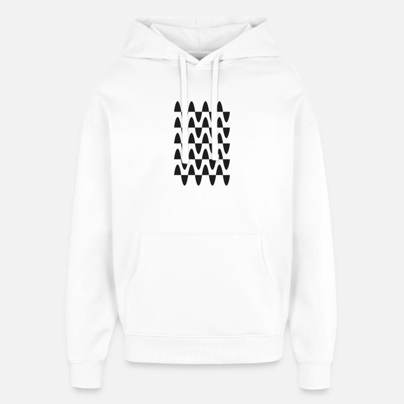 Midnight Wave Grid Pattern - Oversized Unisex Hoodie by Stanley/Stella - white