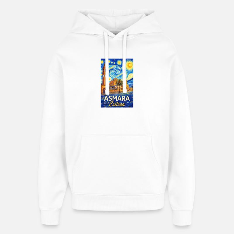 Asmara Eritrea Star City - Sweat à capuche unisexe Stanley/Stella Oversized - blanc