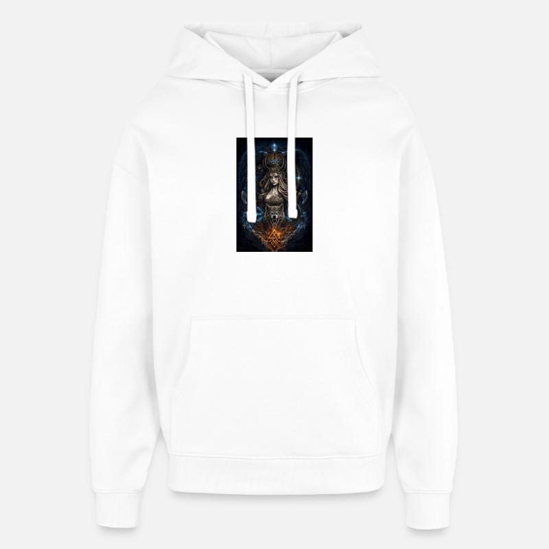 Wikinger Freya Hugin & Munin Wolf Runen - Oversized Unisex Hoodie von Stanley/Stella - Weiß