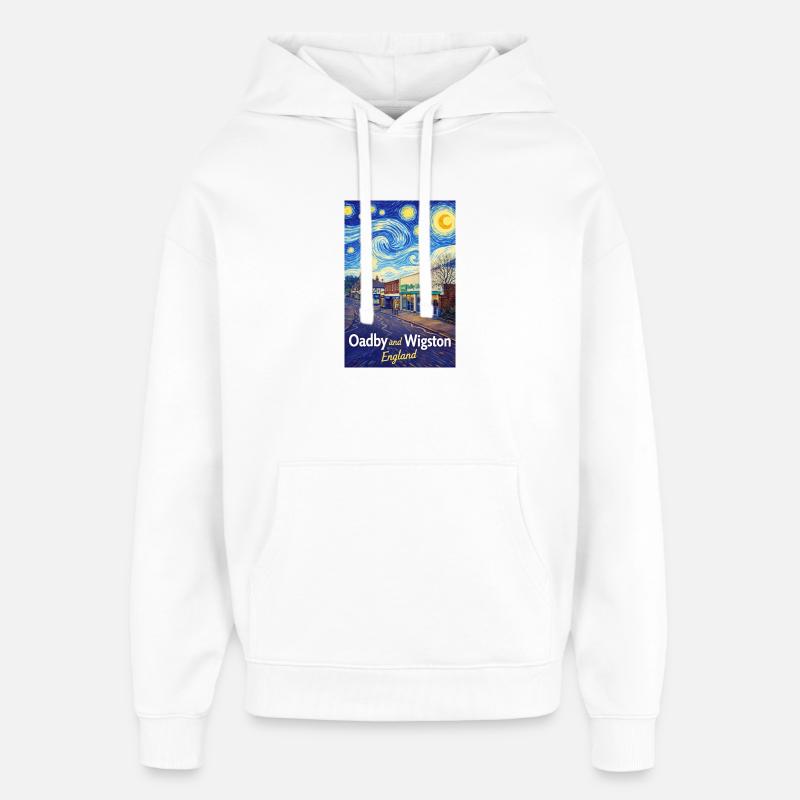 Oadby Wigston England Sternenstraßen - Oversized Unisex Hoodie von Stanley/Stella - Weiß