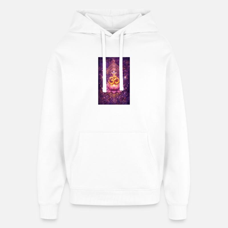 Magic Om Lotus - Sweat à capuche unisexe Stanley/Stella Oversized - blanc