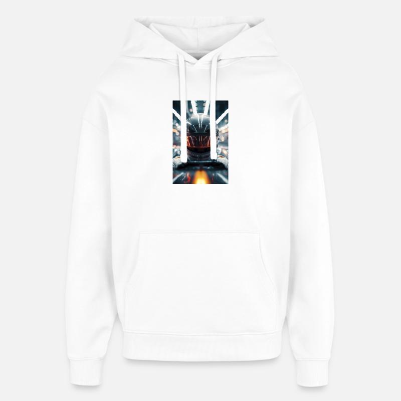 Casque de course néon - Sweat à capuche unisexe Stanley/Stella Oversized - blanc