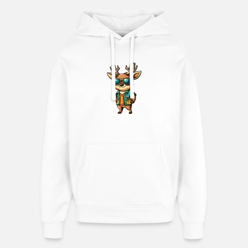 Deer Comic Vacation - Oversized Unisex Hoodie by Stanley/Stella - white