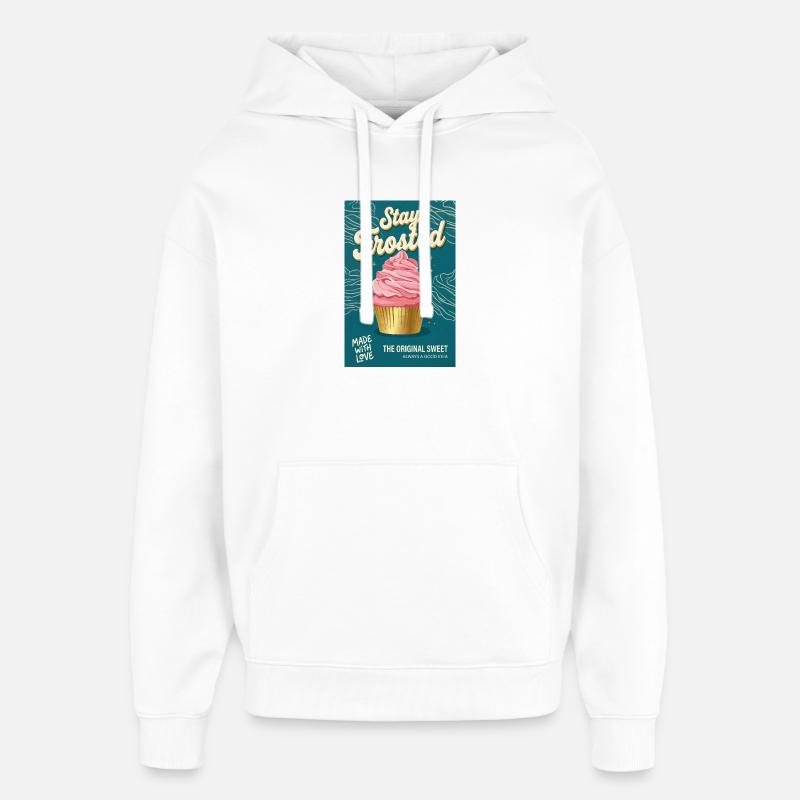 Art de cupcakes Stay Frosted - Sweat à capuche unisexe Stanley/Stella Oversized - blanc
