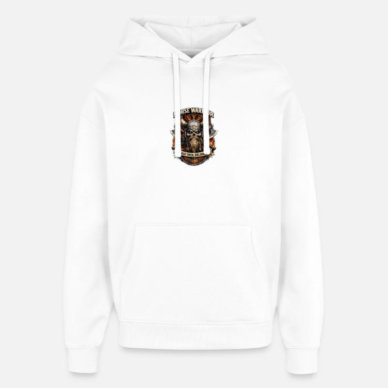 Guerrier nordique au Valhalla - Sweat à capuche unisexe Stanley/Stella Oversized - blanc