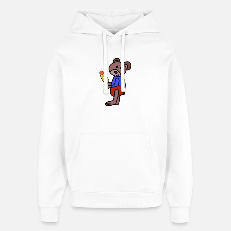 Bär Teddy  Eiskrem  Eis Kind - Oversized Unisex Hoodie by Stanley/Stella - white