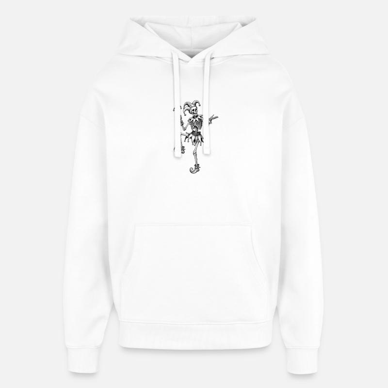 Motif d’Halloween du Bouffon Squelette - Sweat à capuche unisexe Stanley/Stella Oversized - blanc