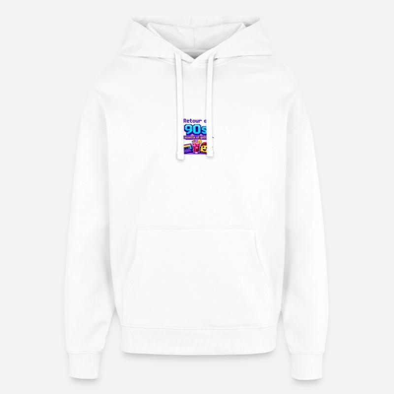 Retour en 90s: cassette et goûter - Sweat à capuche unisexe Stanley/Stella Oversized - blanc