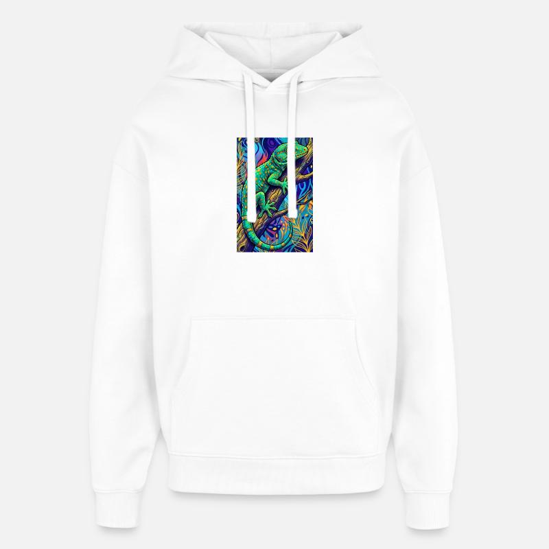 Gecko - Oversized Unisex Hoodie von Stanley/Stella - Weiß