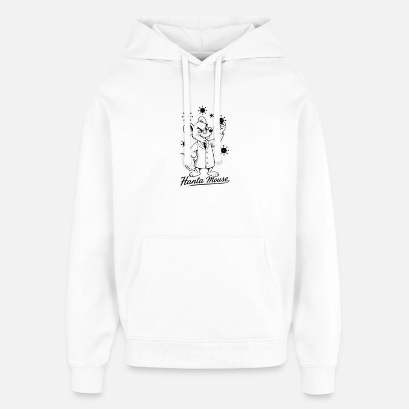 Hanta Mouse Dessin animé rétro - Sweat à capuche unisexe Stanley/Stella Oversized - blanc