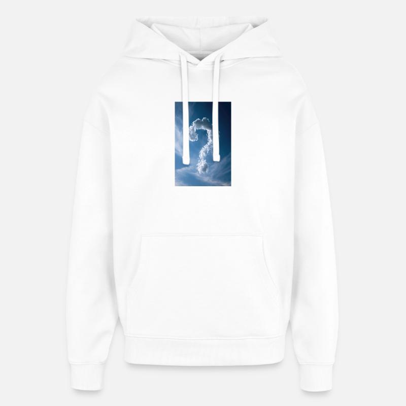 Cloud Question Mark Sky - Oversized Unisex Hoodie by Stanley/Stella - white