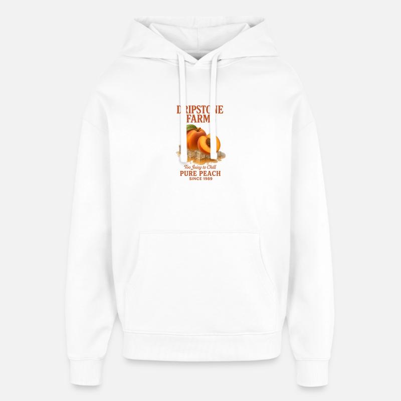 Peach Fruit Summer Retro - Oversized Unisex Hoodie by Stanley/Stella - white