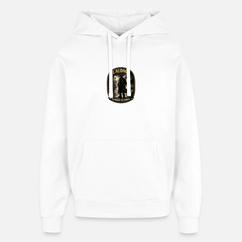 Audace Noire: Esprits et Ombres - Sweat à capuche unisexe Stanley/Stella Oversized - blanc
