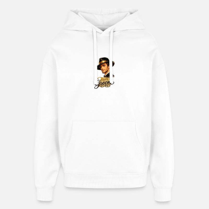TeamGroom - Sweat à capuche unisexe Stanley/Stella Oversized - blanc