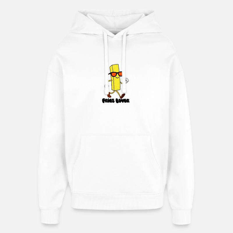 Amoureux des frites - Sweat à capuche unisexe Stanley/Stella Oversized - blanc