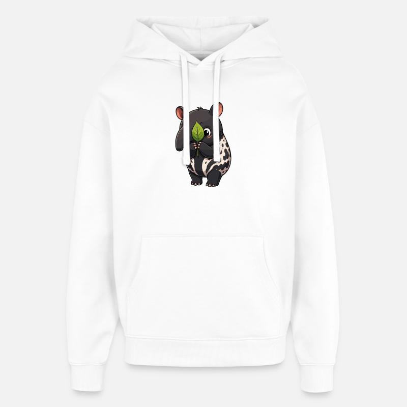 Tapir à feuilles - Sweat à capuche unisexe Stanley/Stella Oversized - blanc