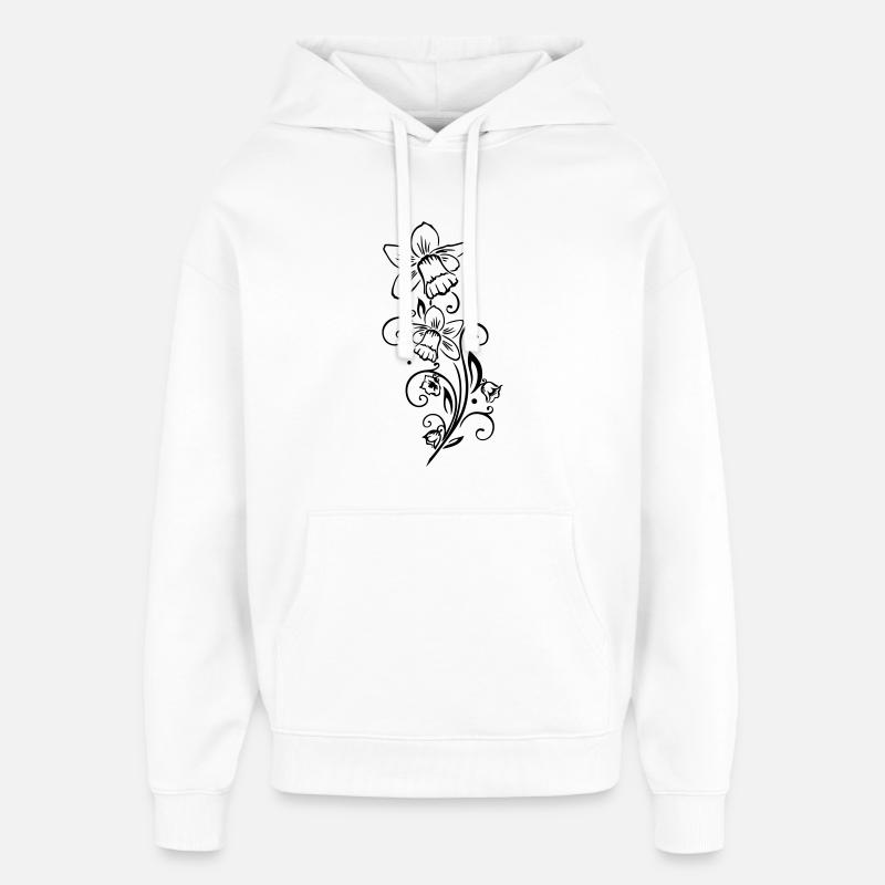 Cloches de Pâques Jonquilles Printemps - Sweat à capuche unisexe Stanley/Stella Oversized - blanc