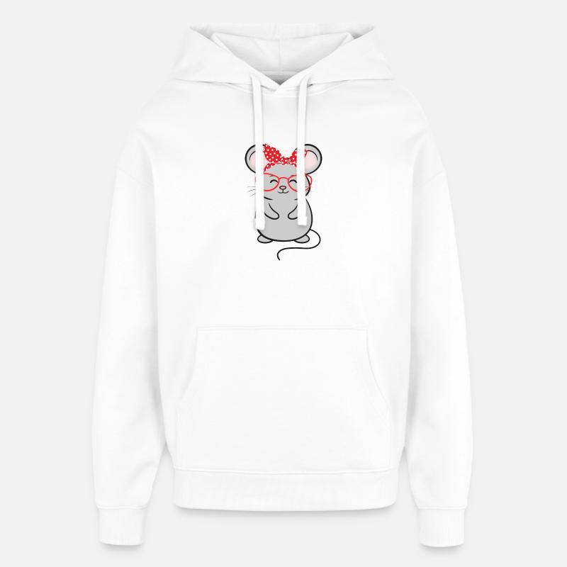 Souris souris - Sweat à capuche unisexe Stanley/Stella Oversized - blanc