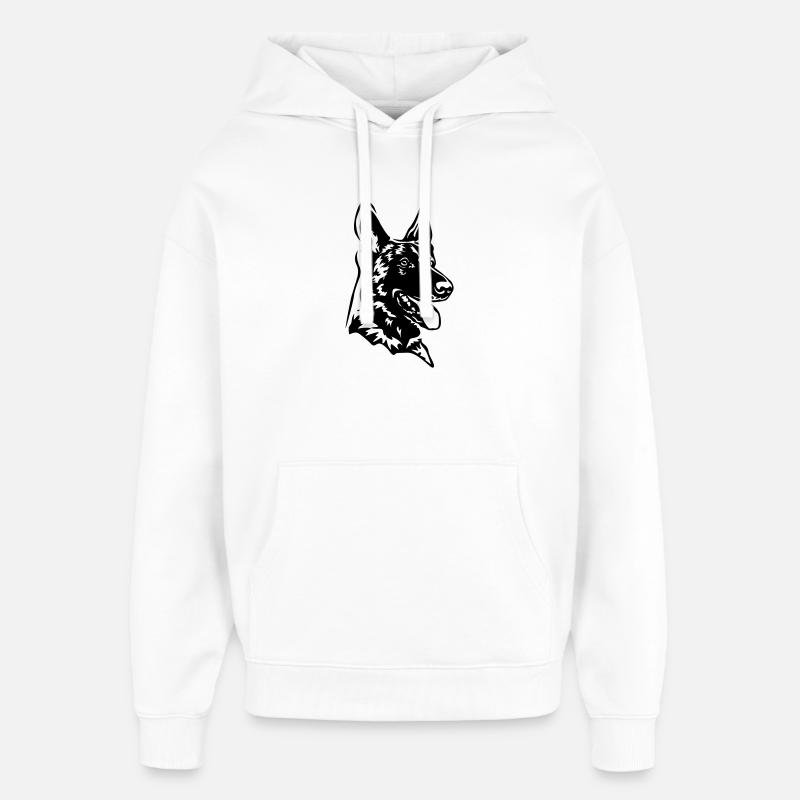 Malinois Kopf - Oversized Unisex Hoodie von Stanley/Stella - Weiß