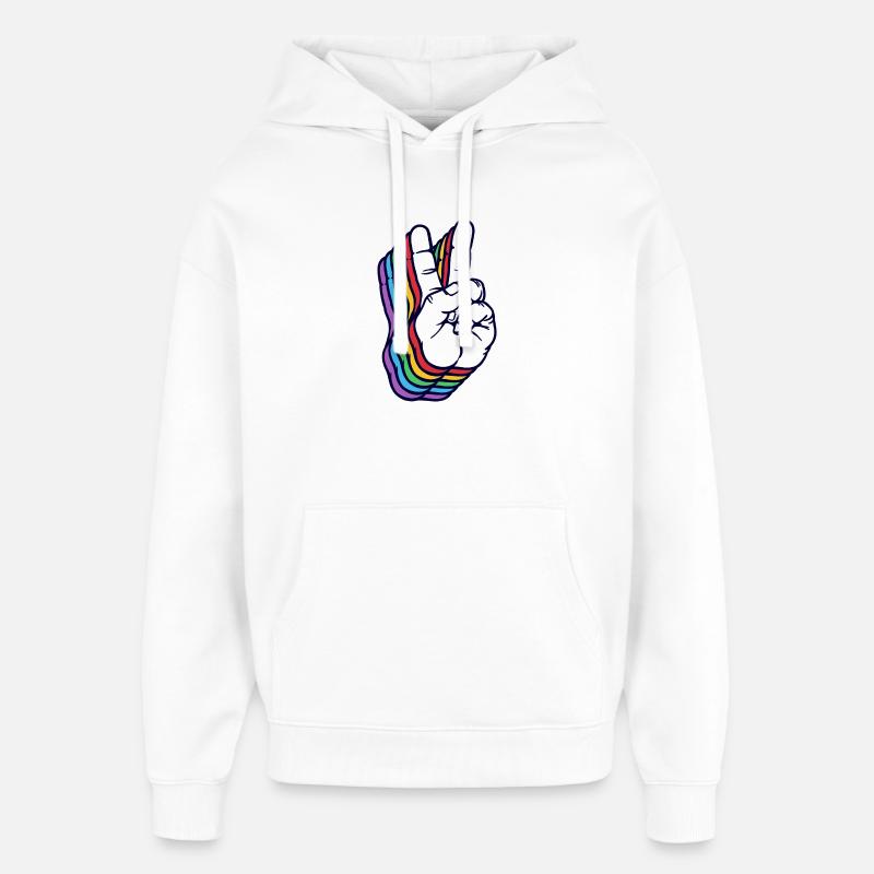 Friedensbewegung Frieden Friedenszeichen Liebe - Oversized Unisex Hoodie von Stanley/Stella - Weiß