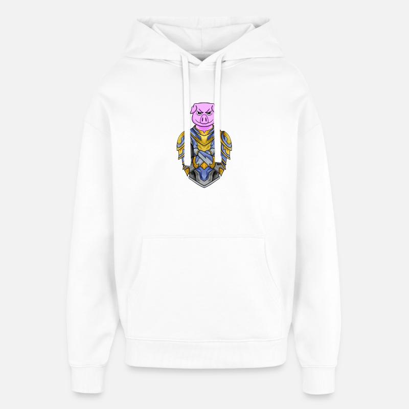 Knight Pig cool - Sweat à capuche unisexe Stanley/Stella Oversized - blanc