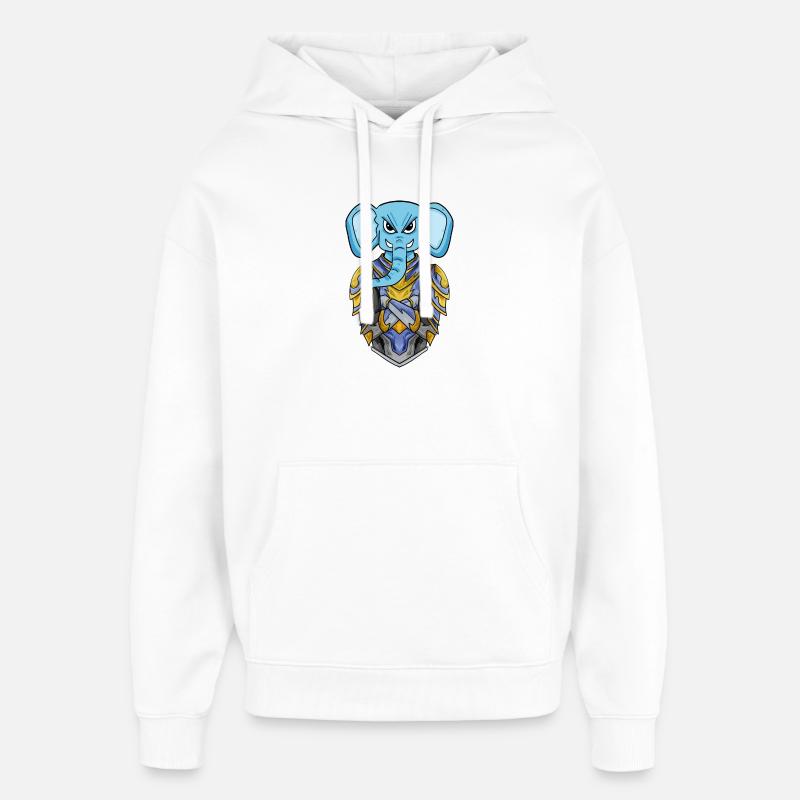 Chevalier éléphant cool - Sweat à capuche unisexe Stanley/Stella Oversized - blanc