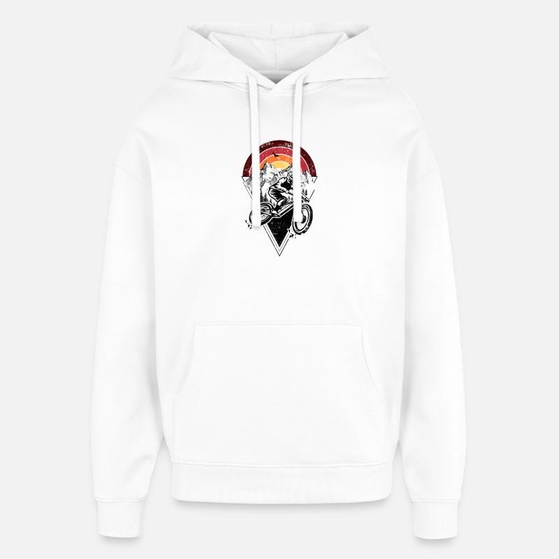 Sunset Ridge Silhouette Bogen - Oversized Unisex Hoodie von Stanley/Stella - Weiß
