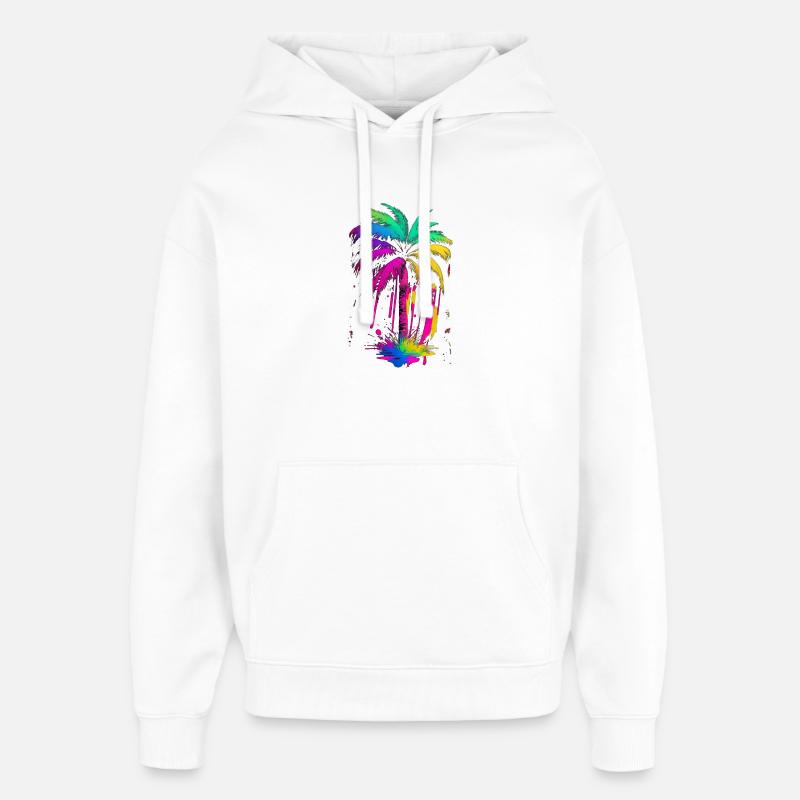 Palmier - Sweat à capuche unisexe Stanley/Stella Oversized - blanc