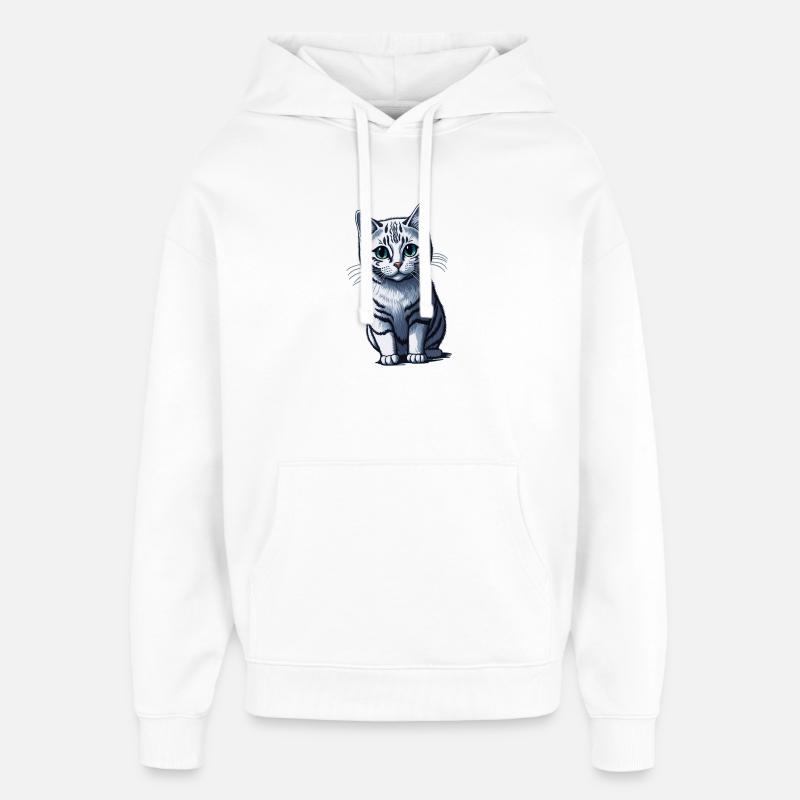 Chaton - Sweat à capuche unisexe Stanley/Stella Oversized - blanc