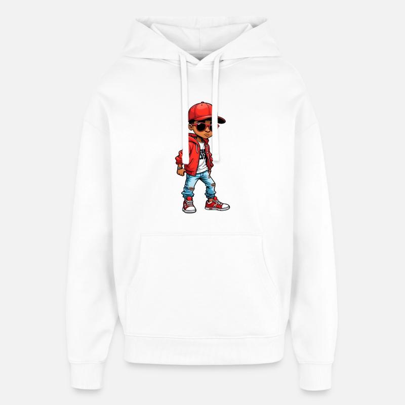 Cool Dessin Animé Adolescent - Sweat à capuche unisexe Stanley/Stella Oversized - blanc