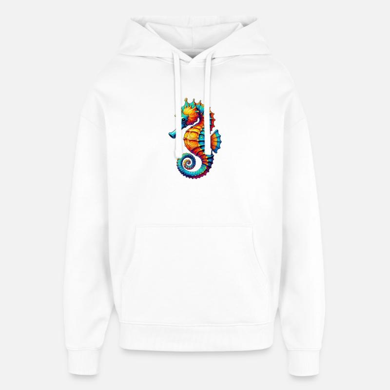 Hippocampe - Sweat à capuche unisexe Stanley/Stella Oversized - blanc